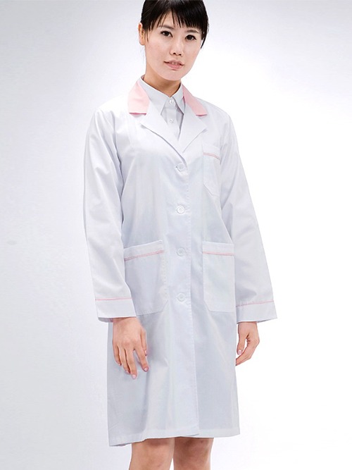 배색 여성용 영양사·의사가운 /핑크(SSH-922)