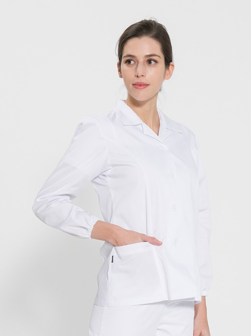 긴팔 TC32수 스판덱스 위생복 셔츠(여성용) /화이트(FS-109)